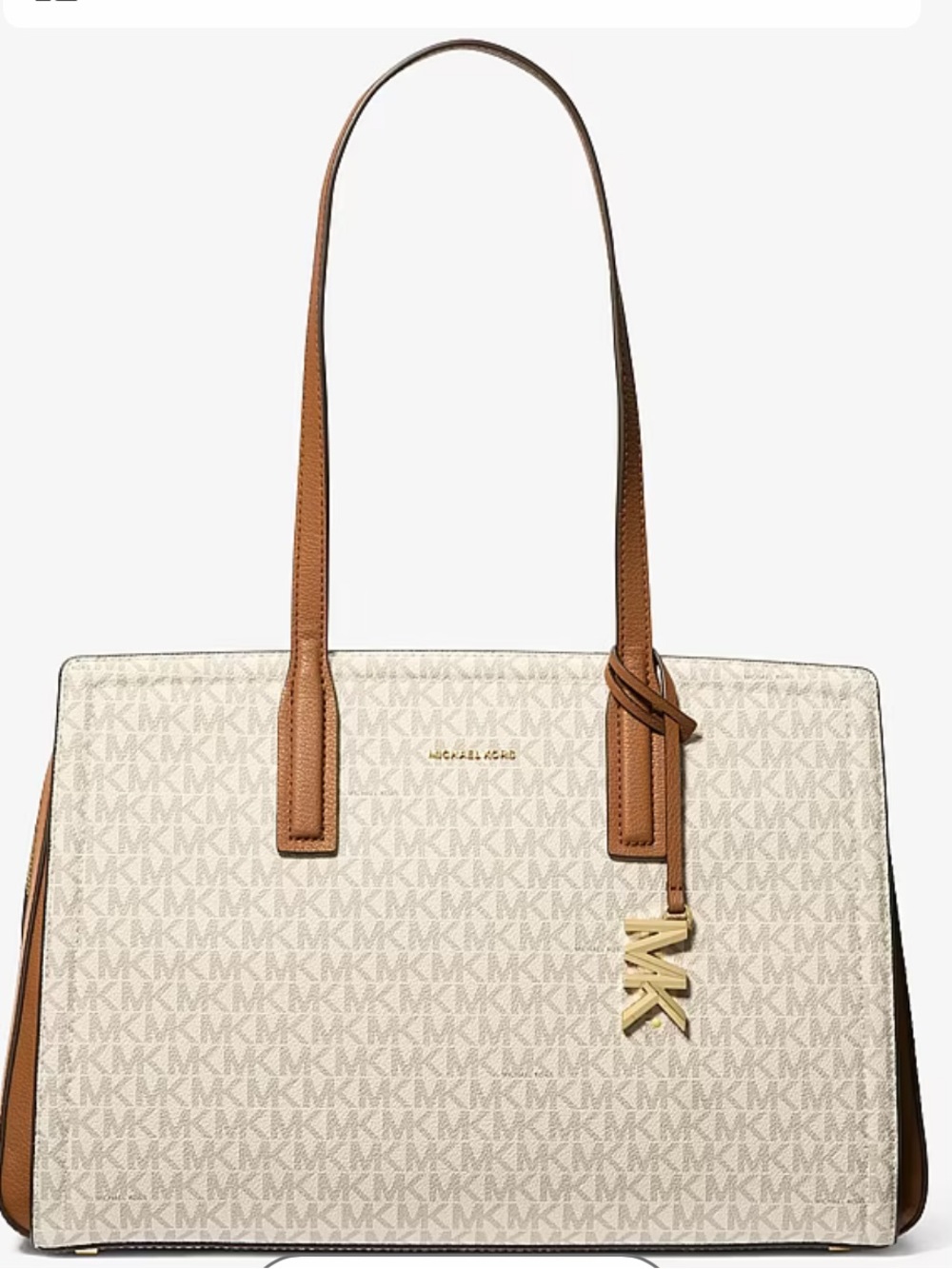 Michael Kors Signature Tote in Vanilla and Acorn - Picture 9 of 10